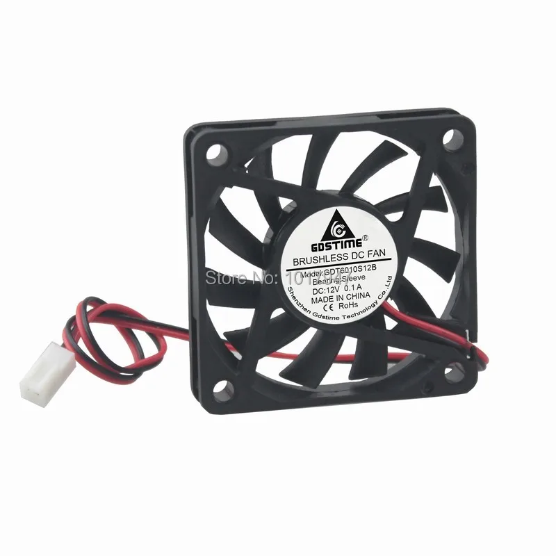 

Вентилятор для выхлопного охлаждения Gdstime, постоянный ток, 12 В, 2Pin, 2510 Разъем, 60 мм, 6010, 60 мм, x 10 мм, 50 шт./партия