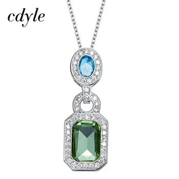 

Cdyle Retro Austrian Rhinestone Paved Sweater Necklace Women Sweater Chain Fashion Crystals Vintage Green Purple Jewelry Gift