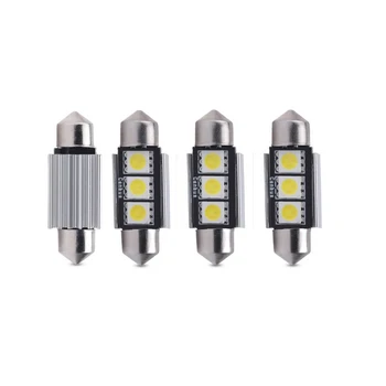 

50pcs/lot Canbus Festoon 36mm 39mm 42mm 3 SMD 5050 Error Free Auto Bulb Dome light C5W LED car License Plate Light Bulbs 12V