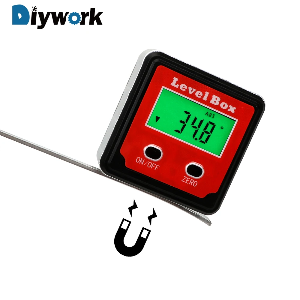  DIYWORK Level Box with Magnet Base Inclinometer Level Box Digital Angle Finder Precision Digital Pr