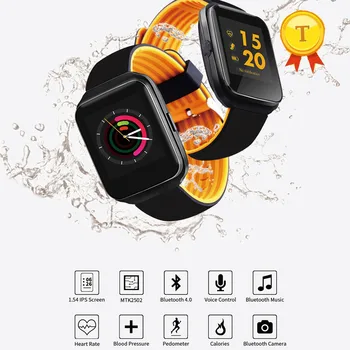 

2018 best 1.54 Inch IPS Screen Bluetooth SmartWatch support Heart Rate Blood Pressure Monitor Pedometer Wrist band pk mi band 2