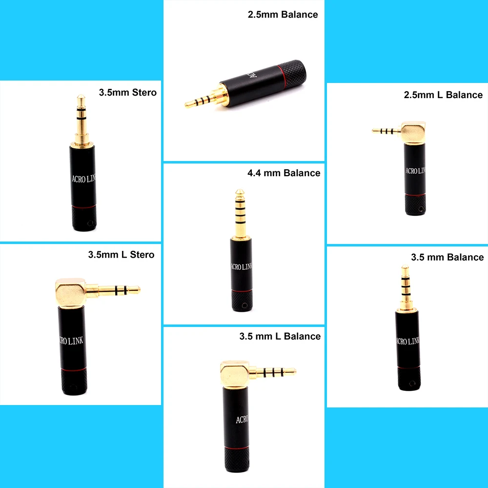 2,5 мм/3,5 мм/4,4 мм Acrolink DIY HiFi Разъем для наушников аудио чистый латунный Позолоченный разъем для наушников 1 шт./лот