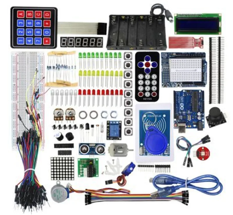 Starter Kit UNO R3 for arduino Step Motor Servo 1602 LCD Breadboard/ jumper Wire Upgraded version frree shipping top selling high qualiy uno r3 starter kit 1602 lcd dot matrix breadboard led resistor hot selling