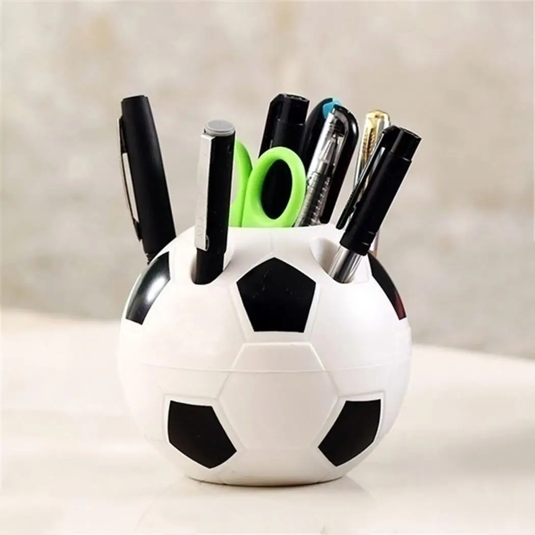 

Creative Football Pen Holder Toothbrush Container 10.5cm/4.1inch Red, Black Multifunction Office Organizre