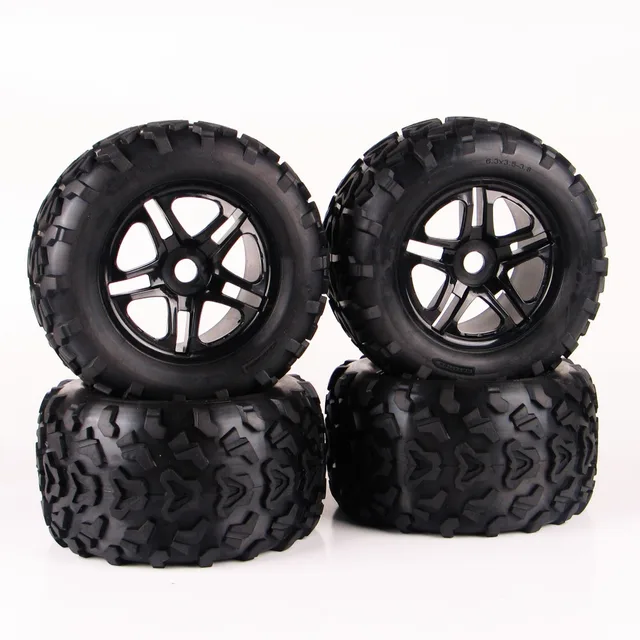 Cheap 1/8 RC Model Car Part& Accessories 1:8 Tires Rubber Tyre Wheel For Monster Truck Bigfoot TRAXXAS Summit HPI
