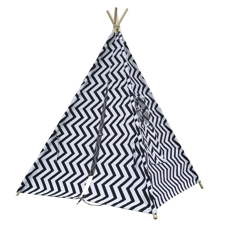 

Black Chevron Teepee Tent for Kids Canvas Children Tipi Indian Play Tent Tepee