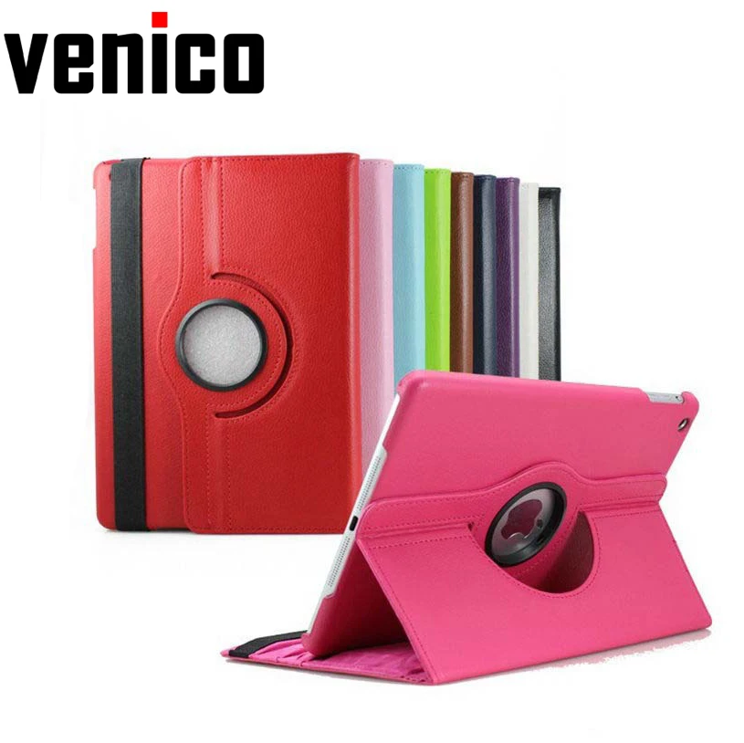 For iPad Air 2 Leather Case 360 degrees flip leather back cover case