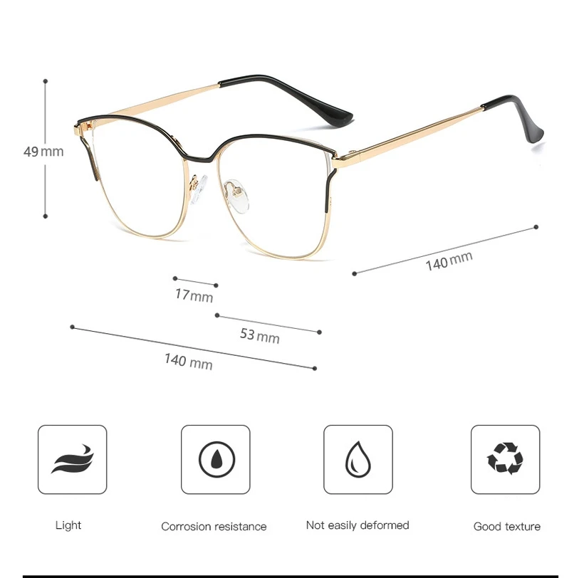 Кошачьи ушки ретро очки оправа для мужчин и женщин Оптические модные компьютерные очки 45887
