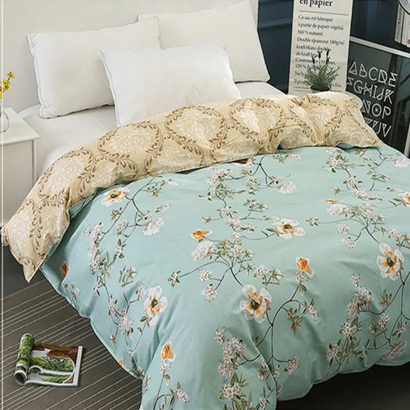 

Light Green Print New Design 2018 1Pcs Duvet Cover Quilt Cover Skin Care Bedclothes 150x200cm/180x220cm/200x230cm 220x240cm Size