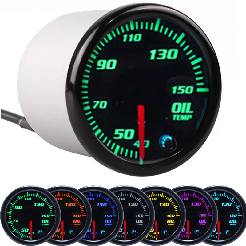 

Oil temperature Gauge Car Auto 12V 52mm 7 Color Universal Boost Water temp Oil pressure Voltmeter Air fuel ratio Tachometer RPM