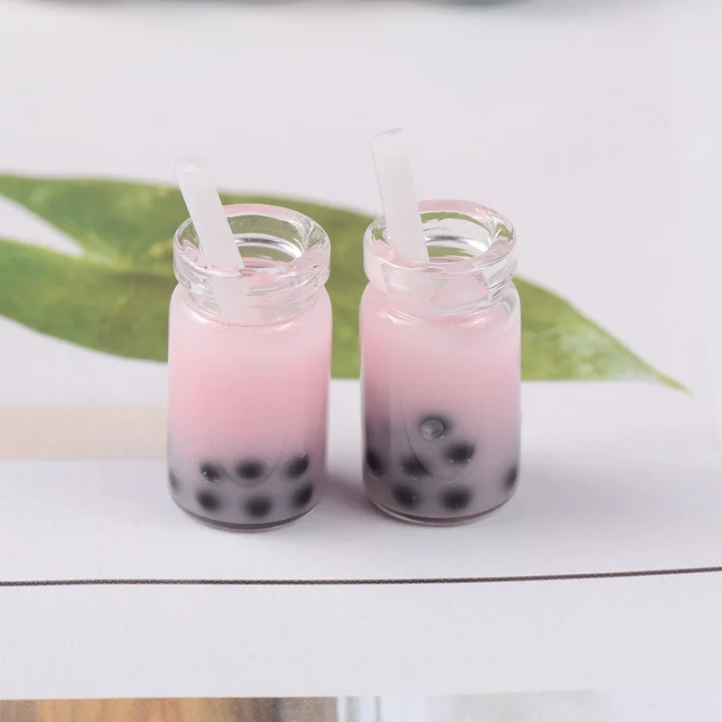 100 шт./лот имитация стекла красочная бутылка для чая с молоком 18 мм украшения микро Пейзаж украшения - Цвет: Светло-розовый