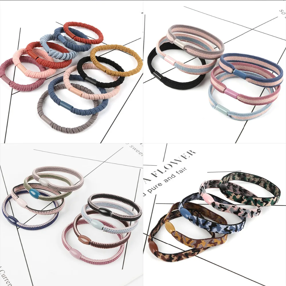 

10pcs Elastic Hair Bands For Girls Fashion Simple Style Women Rubber Band Hair Gum Ropes Hair Accessories Headbands Scrunchies