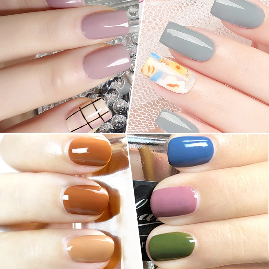 6ml Soak Off Grey Gel Polish Nail Art Lacquer Long Lasting Nude Pink Hybrid Gel Nail Polish Top Coat UV Gellak Manicure CH981-3