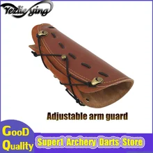 Crossbow Hunting Archery Arm Cowhide Leather Arm Guard Protection Accessory For recurve bow Hunting Safe Protection mayitr black 4 adjustable straps archery arm guard shooting bow string arm protector gear for hunting training protection