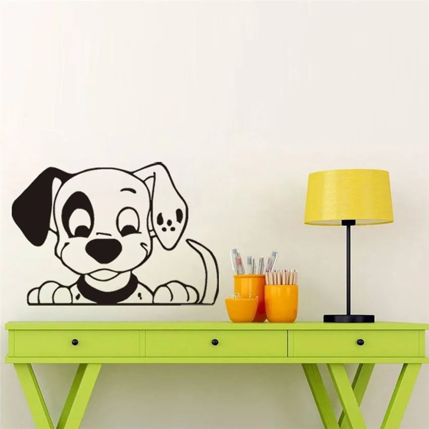 Далматин собака ищет Подпушка стены Стикеры милые Дизайн собака отличительные знаки для детей украшения комнаты Домашний Декор