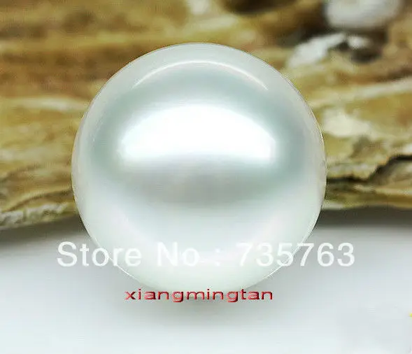 

xiuli 00020 Top quality NATURAL REAL perfect round WHITE 13-14MM LOOSE SOUTH SEA PEARL