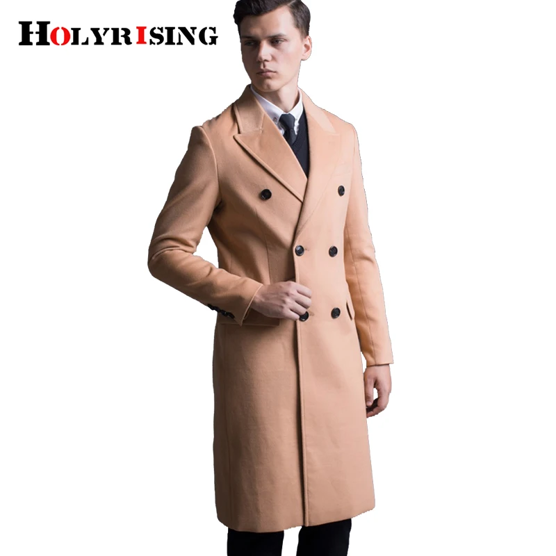

men Cashmere Coat Winter Casual Men Wool Trench Double Botton Jackets Warm Pockets Overwear Camel Dark Gray Black S-6XL