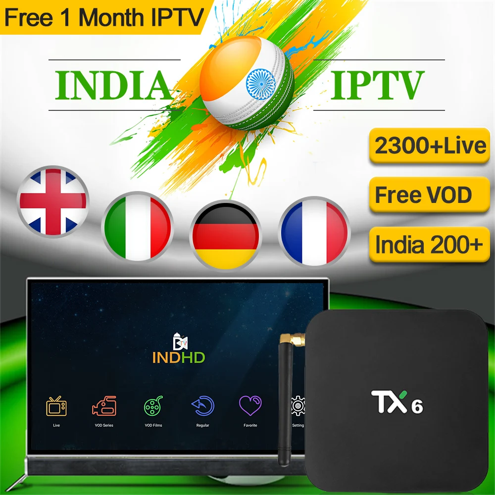

IPTV Italia Arabic IPTV Portugal Free 1 Month IPTV Subscription TX6 Android 9.0 TV Box BT5.0 India Pakistan IP TV Canada IP TV