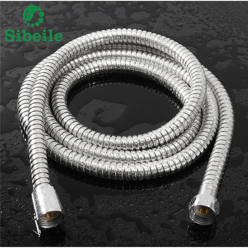 1 Metre Stainless Steel Flexible Shower Hose - Chrome Finish, Universal Fit For Bathroom & Shower
