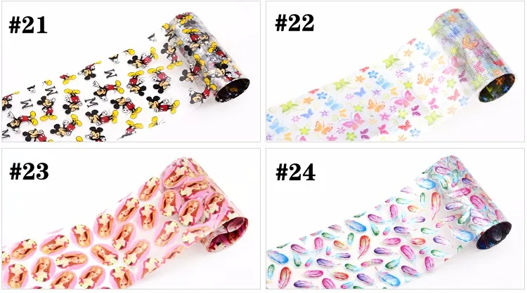 Unha de Transferência da Folha Adesivo de Papel Leopardo dos Desenhos Polonês da Arte do Unha Novo Flores Animados Padrão Suprimentos 100 Pçs - Set 6 Cheap Adesivos e decalques
