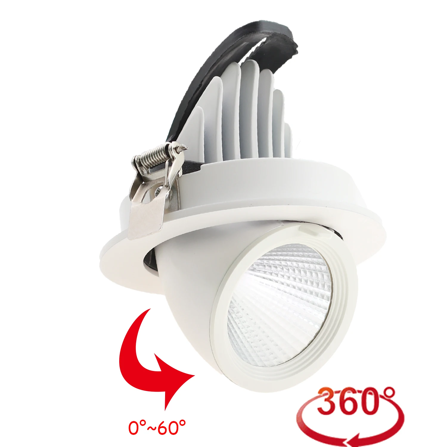 30W Round Gimbal White Down Truck Lighting High Quality Led Elephant Trunk Light 6000K