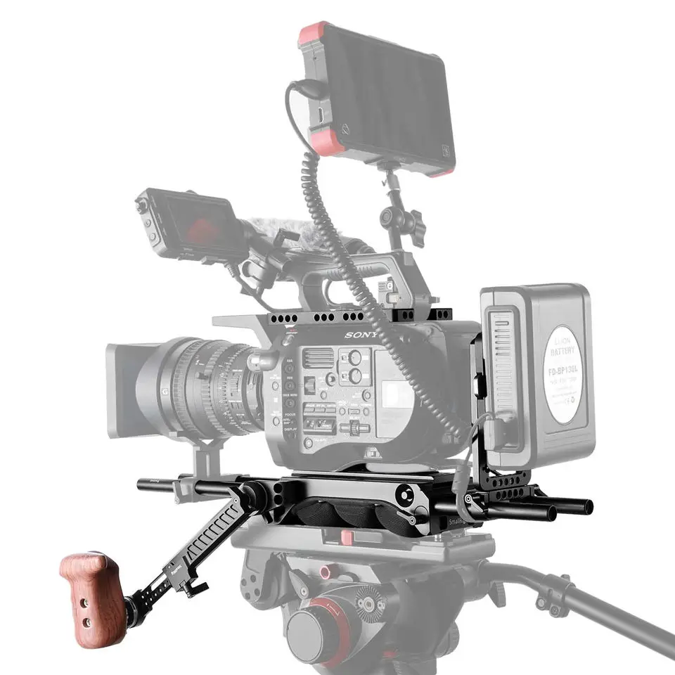 SmallRig для FS7/FS7II профессиональный набор аксессуаров(верхняя пластина+ 15 мм стержень+ Наплечная накладка+ крепление Arri rosette Arm+ деревянная ручка)-2045