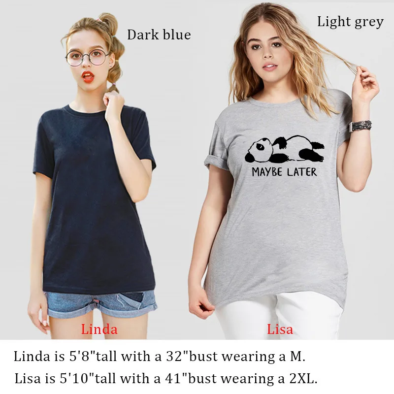 Летняя Высококачественная футболка с забавным принтом в виде панды, возможно, позже, женские хлопковые футболки, повседневные тонкие топы, футболки для женщин