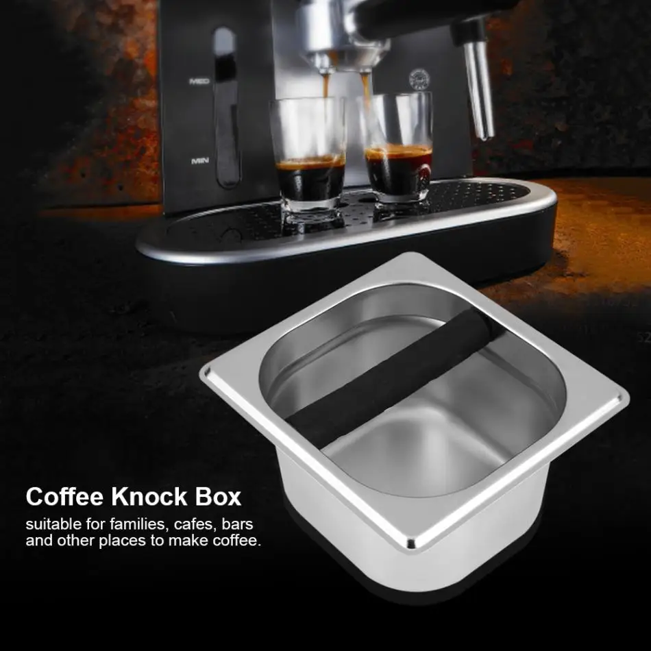 Нержавеющая сталь эспрессо Knock Box Горячая Распродажа контейнер с резиновой