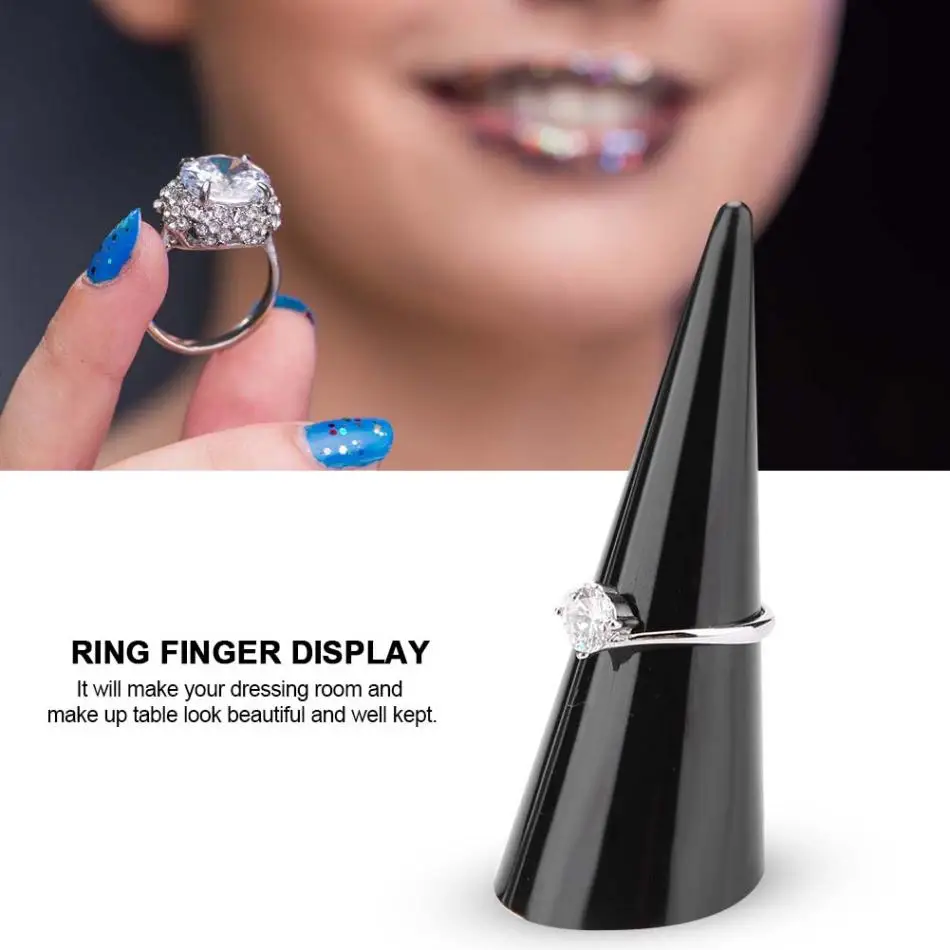 5 шт. конус пальца кольцо для демонстрации держатель для хранения акриловая витрина подставка ювелирные кольца Органайзер