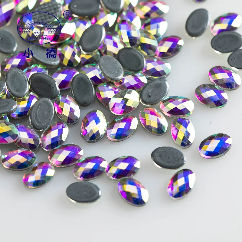 High Quality Glitter Rhinestones For Clothing White AB Diy Hotfix Rhinestones Loose Decortive