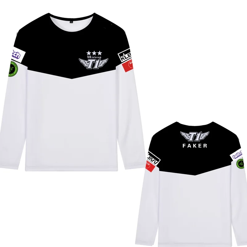 

SKT T1 T shirt LCK Spring Champions Team Jersey SKTT1 T-shirt Men Faker Peanut Bang Wolf SKT1 Shirt Game long sleeve shirt