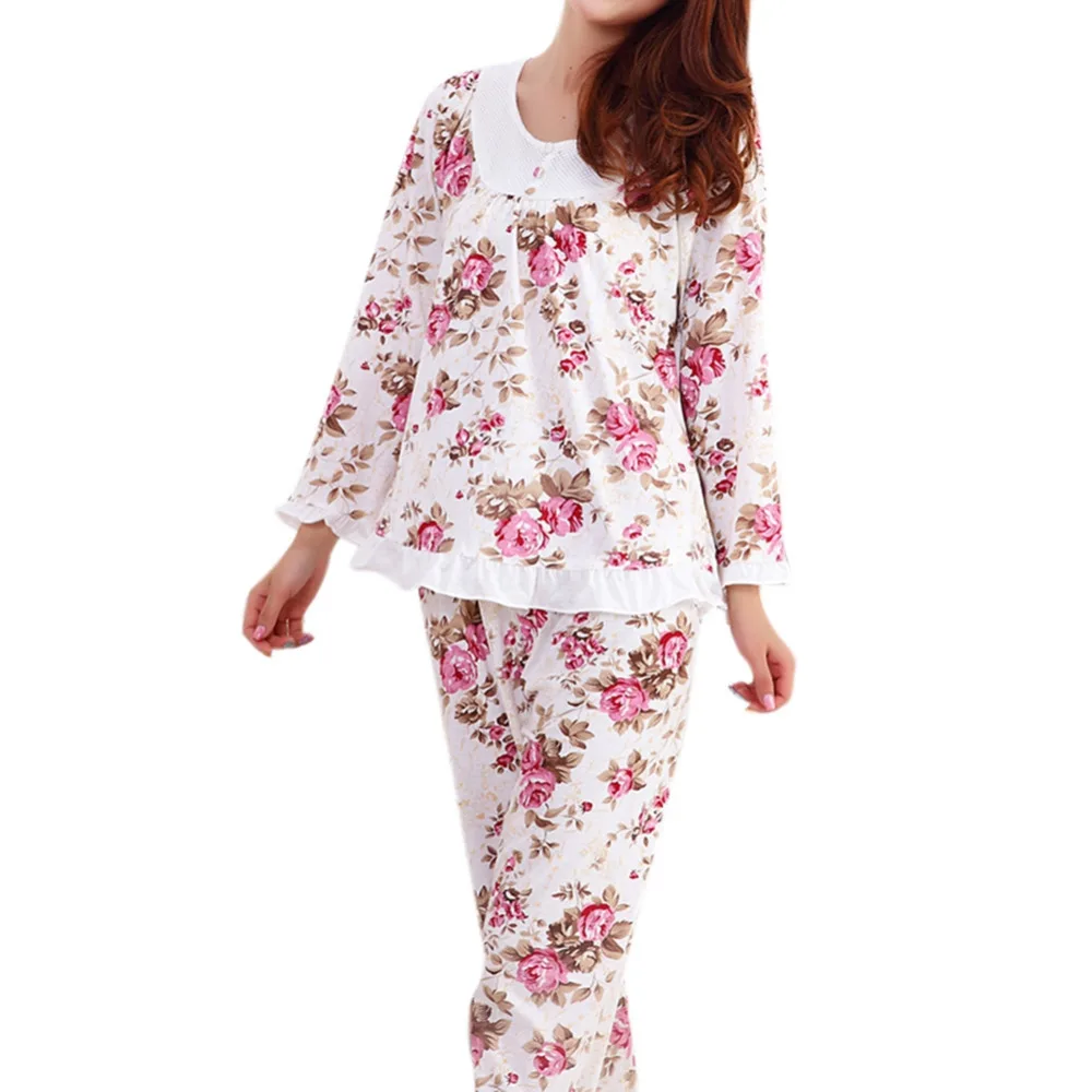 Long Sleeved Ladies Pajamas Set Pyjamas for Women Pijama