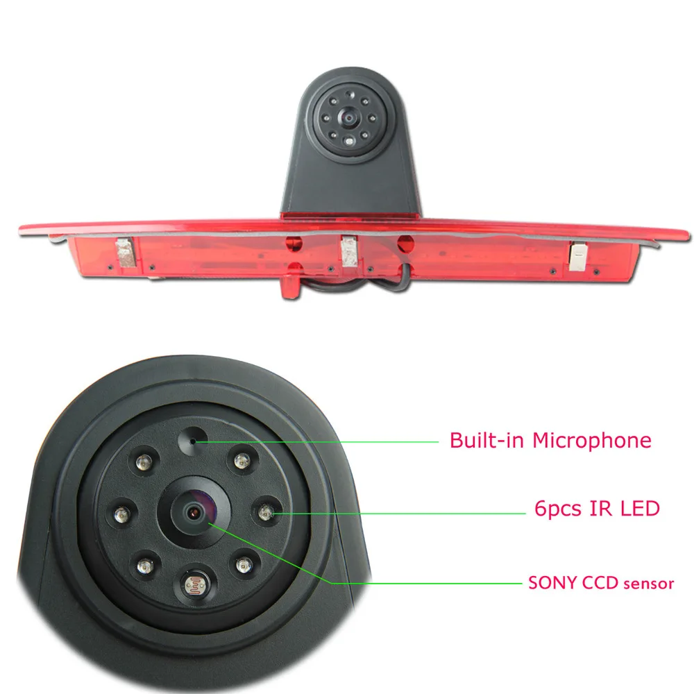 3rd высоко расположенных 170 градусов широкий угол обзора Реверсивный автомобиля задние фонари Камера для Ford Transit