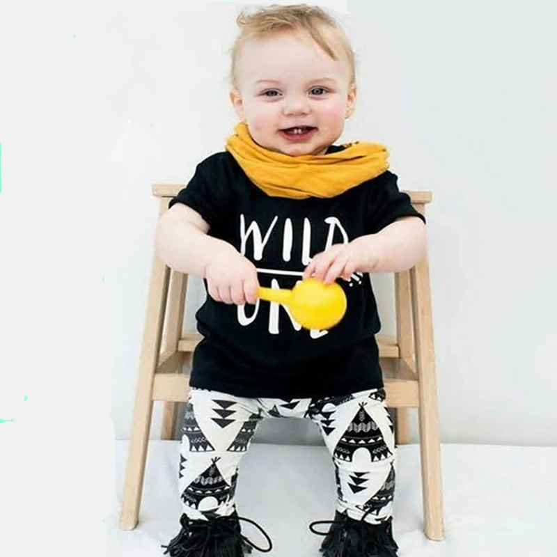 baby boys clothing sets kids Short T shirt +leaf pants 2pcs/sets