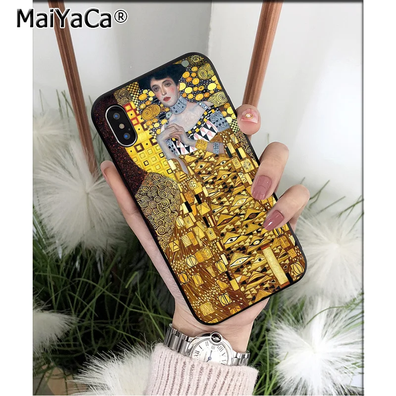 MaiYaCa Gustav Klimt Art Силиконовый ТПУ мягкий черный чехол для телефона для iPhone 8 7 6 6S Plus 5 5S SE XR X XS MAX Coque Shell