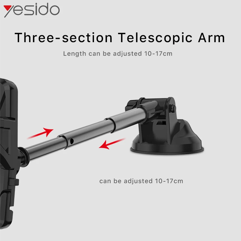 Yesido C40 Телескопический автомобильный держатель для телефона на лобовое стекло, автомобильный держатель, подставка для мобильного телефона для iPhone, samsung, автомобильный держатель для телефона