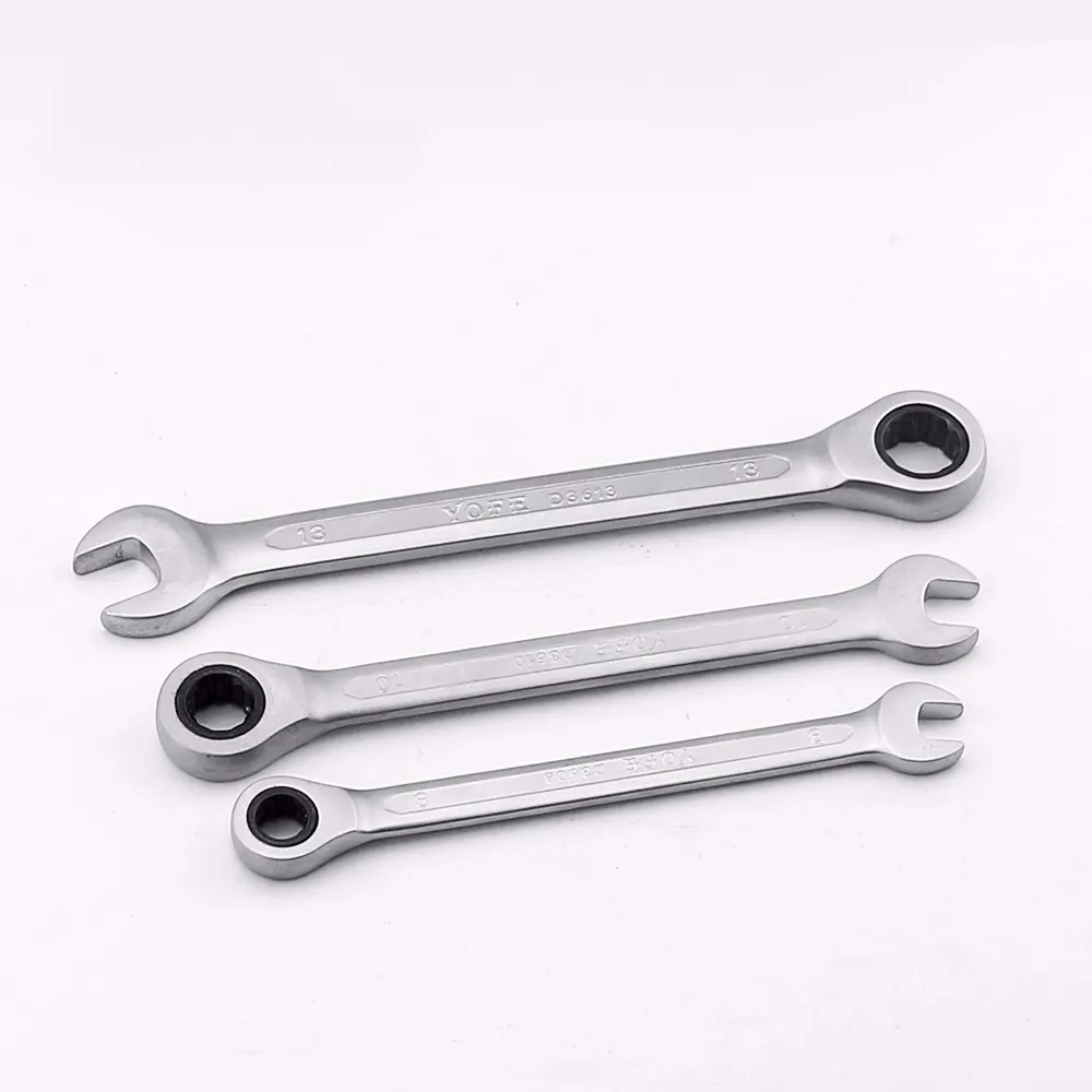 B 8, 10, 13mm 3 Sets Spanner Kit Fixed Head Ratchet Wrench Set