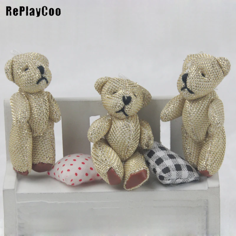 100PCS/LOT Mini Joint Ted Bear Plush Toy Stuffed Animal 6cm Teddy Bears