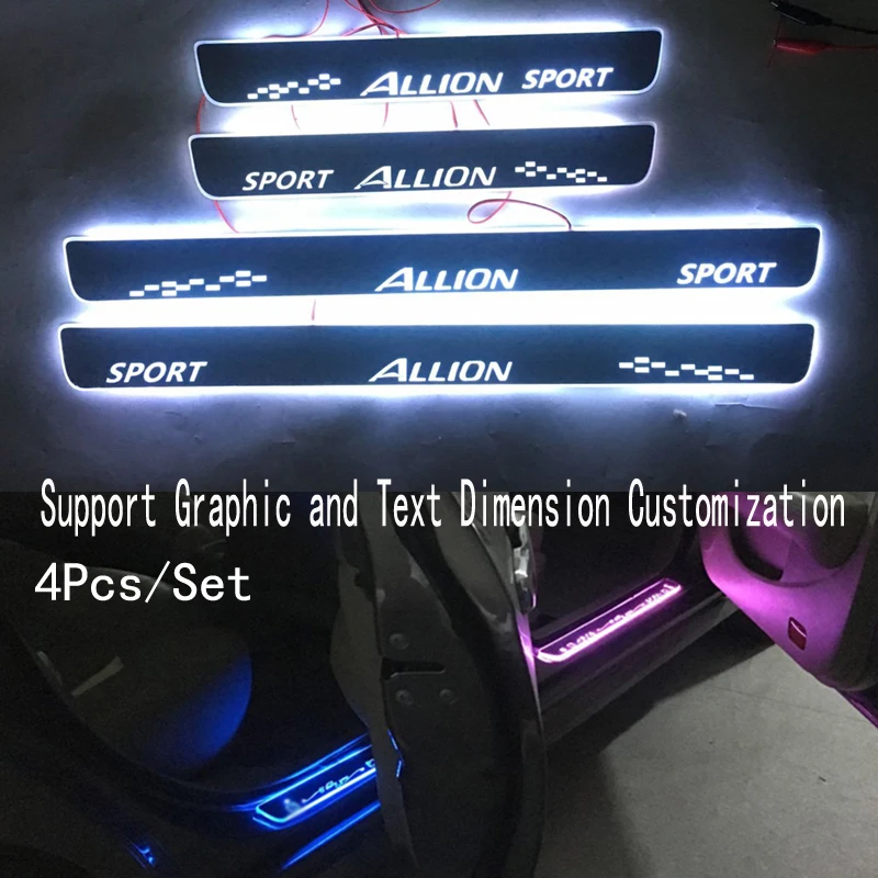 4pcs/Applicable to ALLION Streaming Dynamic LED Lamp Door Welcome Pedal/Dynamic Lighting Vehicle Threshold For Toyota Allion