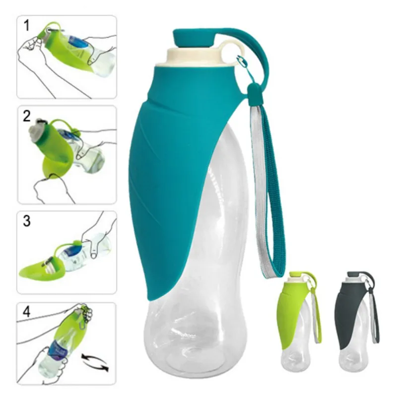 

650ml Sport Portable Pet Dog Water Bottle Expandable Silicone Travel Dog Bowl For Puppy Cat Drinking Outdoor Water Dispenser