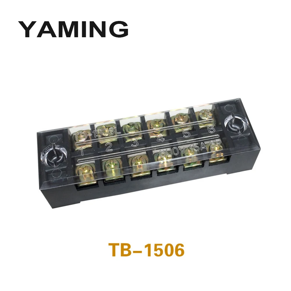 TB 1506 Terminal Block Terminals Plate 600V 15A 6 Position Connection