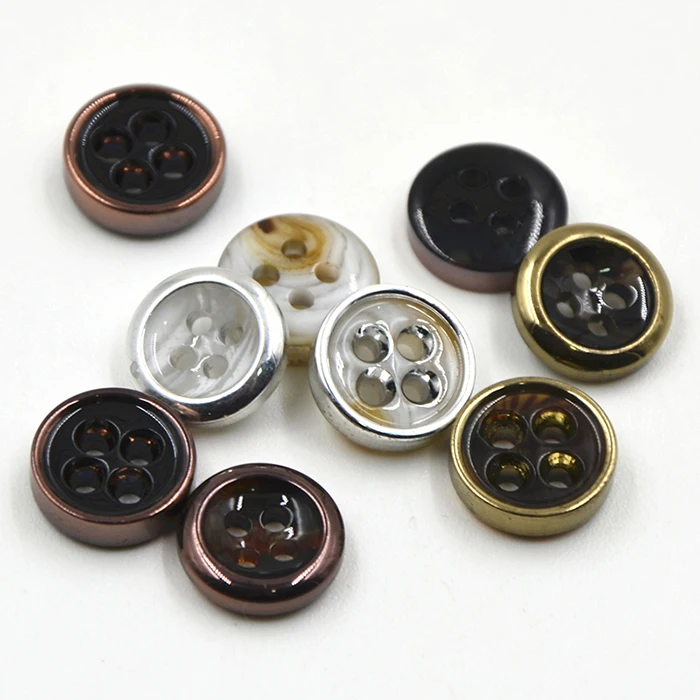 

2pcs/Lot 11mm diameter Resin ultra bright UV electroplating laser pattern button high-end men's blouse buttons wear white button