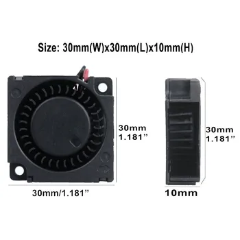 

1 piece Gdstime 30x30x10mm Dual Ball Bearing DC 24V Brushless Cooling Blower Fan 30mm x 10mm 3cm 3010 3D Printer 2Pin