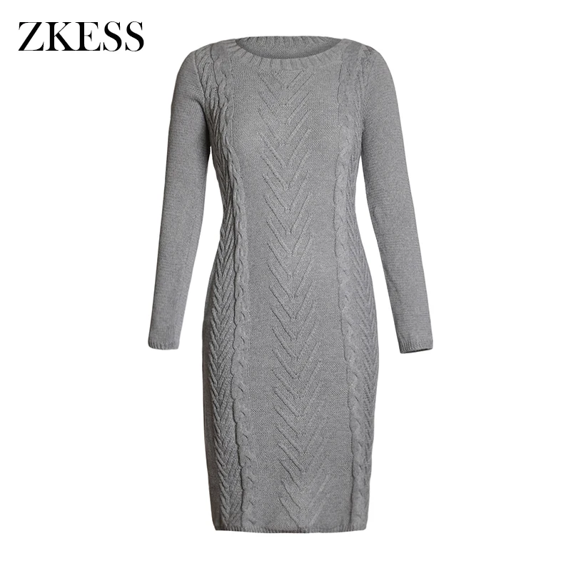 Gray-Women-s-Hand-Knitted-Sweater-Dress-LC27772-11-2 