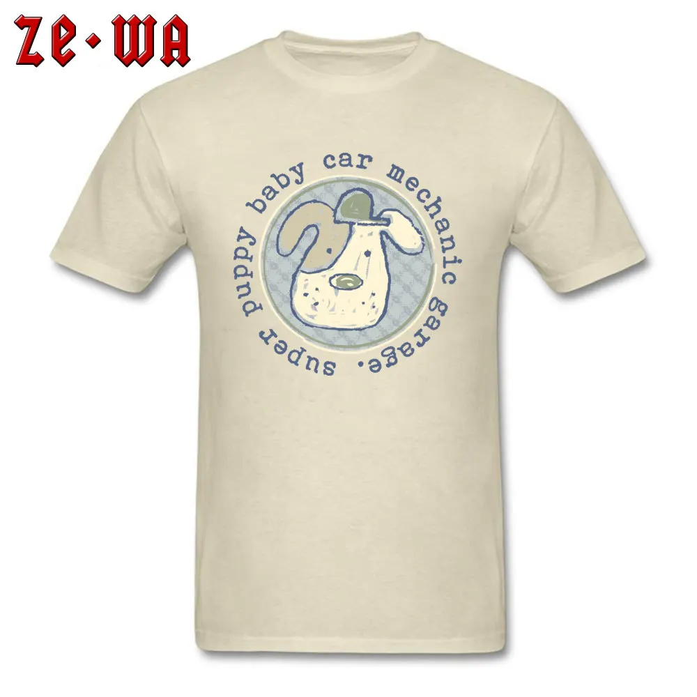 Company Men Tshirts hand painted puppy 21264 Slim Fit Tops T Shirt NEW YEAR DAY 100% Cotton Fabric O-Neck Tops Tees Short Sleeve hand painted puppy 21264 beige