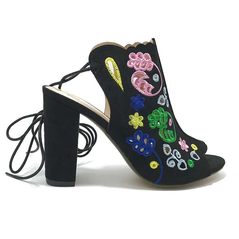 Summer new fish mouth embroidery side with women's shoesfish mouth