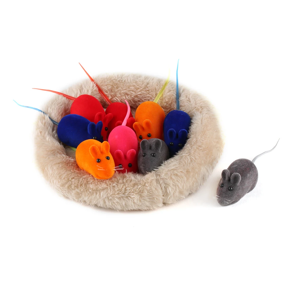 Color 1pc Fun Sound False Rat Kitten Toys Squeak Playing Cat Toy Mouse 