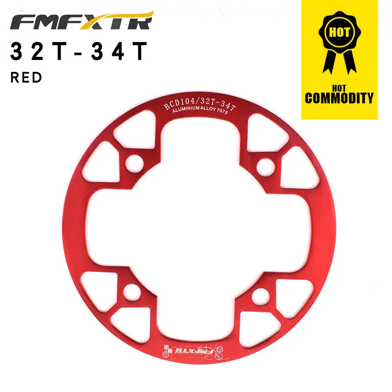 FMFXTR велосипедная Звездочка с фиксированной передачей для горного велосипеда, защитная крышка для рынка, большая велосипедная рукоятка, шатун, mtb 32-42T - Цвет: red 32-34T
