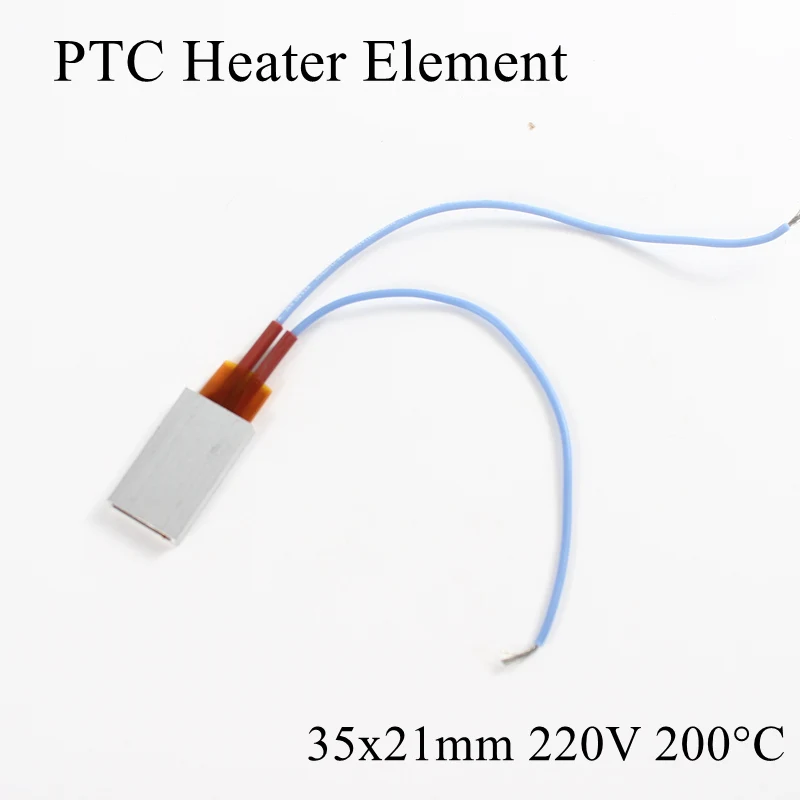 35x21 мм 220 В 200 градусов Цельсия Алюминиевый PTC нагревательный элемент постоянный термостат термистор воздушный Датчик нагрева с оболочкой 35*21 мм