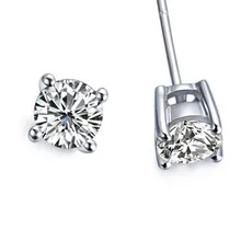 Классические модные серьги-гвоздики для женщин из настоящего золота 18 K Basket Stud 2CT Moissanite серьги-гвоздики с бриллиантами ювелирные изделия, серьги 18 K